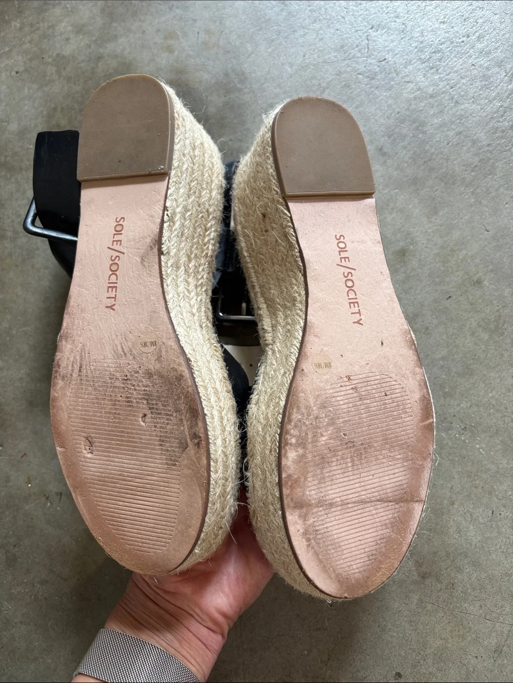 Sole Society Black Cross-Strap Wedges